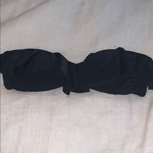 victoria secret black ruffled bandeau bathing suit